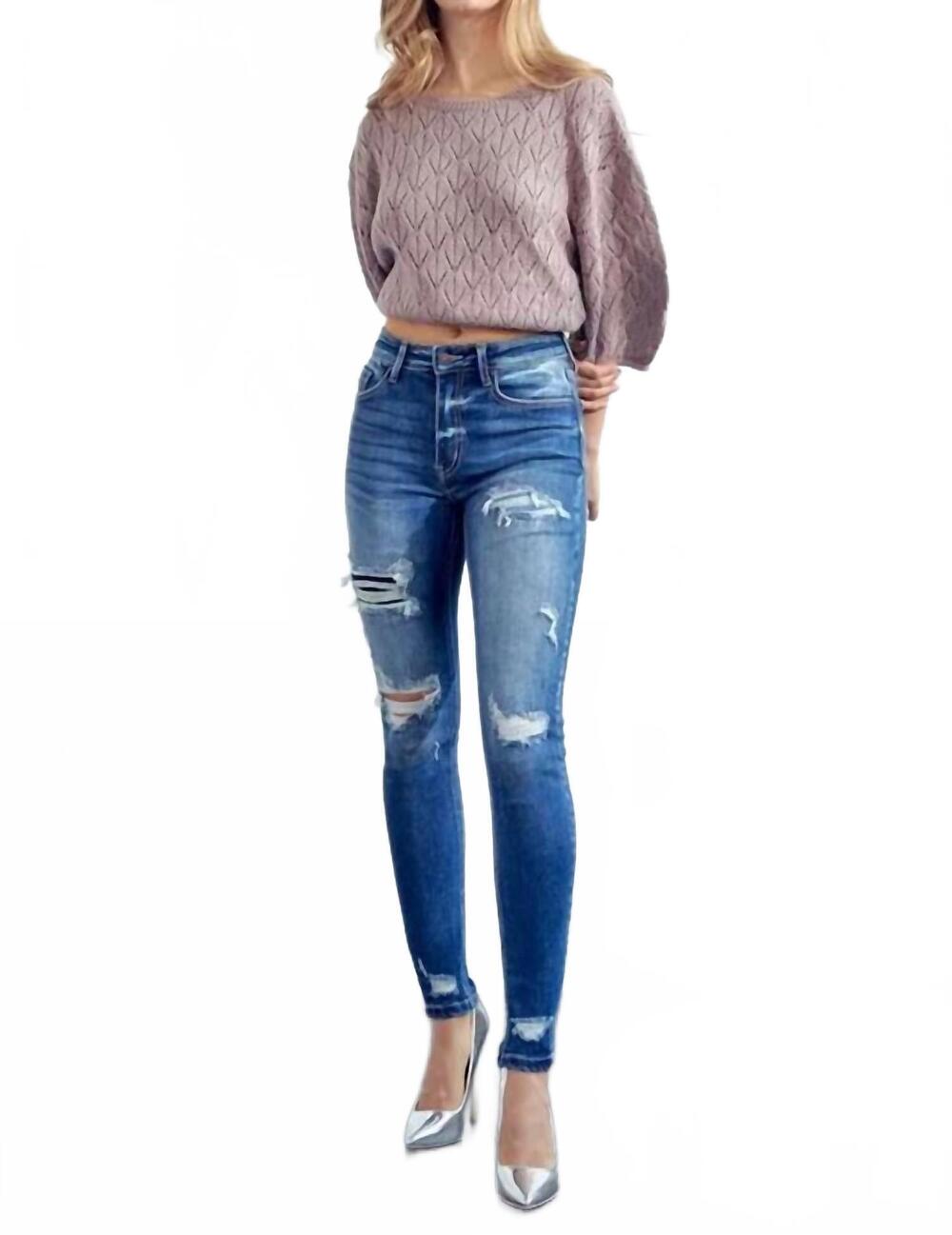 NEW KANCAN gemma high rise skinny jean in blue